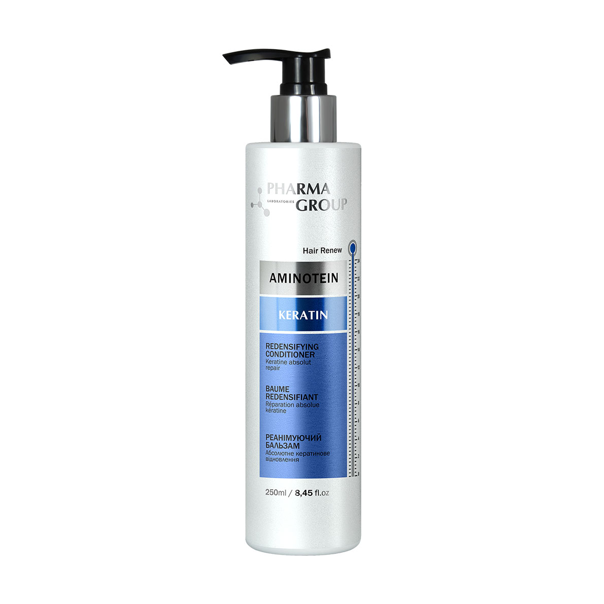 Реанімуючий кондиціонер Pharma Group Aminotein + Keratin Redensifying Conditioner Абсолютне кератинове відновлення, 250 мл